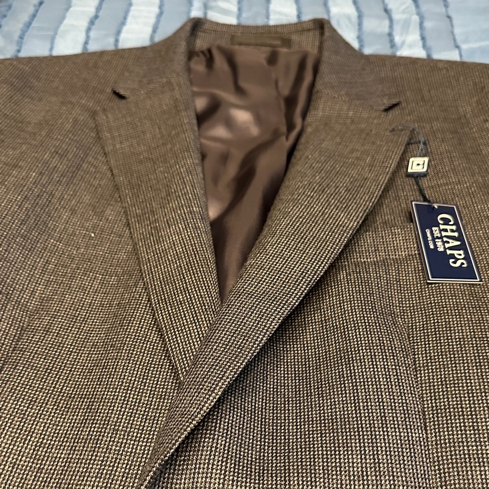 NWT Chaps Black Gray  Micro-Check Sport Coat Blazer with Subtle Pattern